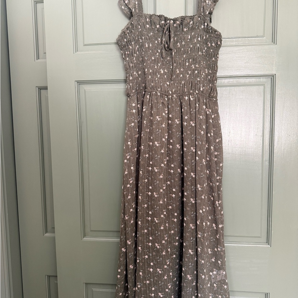 Floral Maxi Dress in Olive green